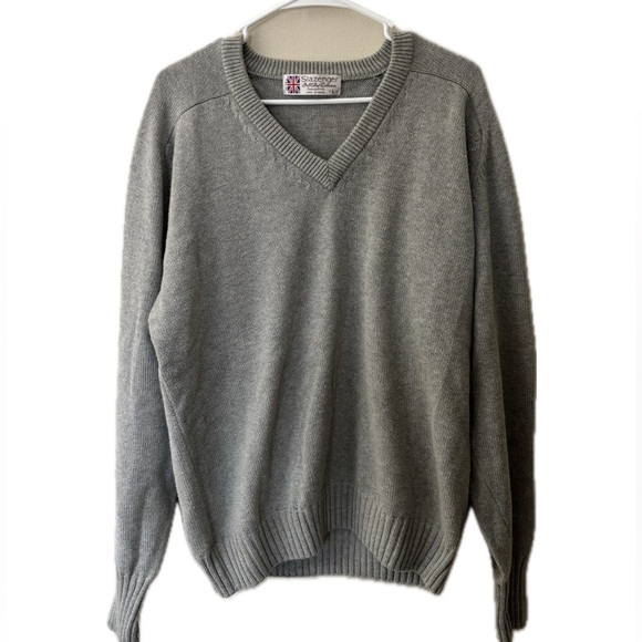 Slazenger Other - Vintage 90s Slazenger V-Neck Knit Sweater Gray Size L